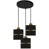 Candellux Lighting Črna viseča svetilka s tekstilnim senčnikom ø 15 cm Assam –