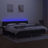  Box spring postelja z vzmetnico LED črna 200x200 cm blago, (20789019) | Shoptok.si