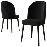 Hanah home set trpezarijskih stolica Aste 6 kom, crna tkanina Babyface, braon metalne noge | Eponuda.com