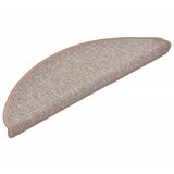  Prostirke za stepenice 15 kom 56x17x3 cm svijetlosmeđe poluokrugle | shoptok.hr