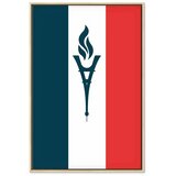  Slika - Torch Against the Backdrop of the French Flag 80x120 U prirodnom drvenom okviru | shoptok.hr