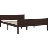 The Living Store Posteljni okvir iz trdne borovine temno rjav 160x200 cm - Posteljni Okvir, (21526471) | Shoptok.si