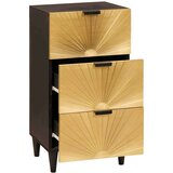 vidaXL Strani šal Črna in zlata 40 x 33 x 75 cm trden mangov les | Shoptok.si