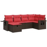  6-dijelni set vrtnih sofa od poliratana s jastucima smeđi | shoptok.hr