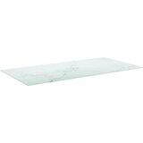 Stolna ploča bijela 100x50 cm 6 mm staklena s mramornim uzorkom | shoptok.hr
