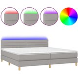  box spring s madracem LED svjetlosivi 200x200 cm tkanina | shoptok.hr