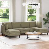  Set namještaja za dnevni boravak 6 pcs Kaki Tkanina | shoptok.hr