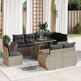 Maison Chic Seti vrtnega pohištva - Vrtna garnitura - Vrtni pohištvo set 9-delna z blazinami siv poli ratan, (21796951) | Shoptok.si