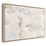  Slika - Fairy-Tale Moon - Pastel Moon with Balloons Among Colorful Clouds and Stars in Subdued Colors on a Light Background 120x | shoptok.hr