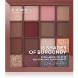 LAMEL 16 Shades of Burgundy paleta senčil za oči 16 g Cene