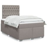vidaXL Box spring postelja z vzmetnico taupe 120x190 cm blago | Shoptok.si