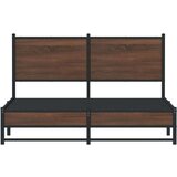 Metalni okvir kreveta s uzglavljem smeđa boja hrasta 140x200 cm | shoptok.hr