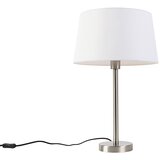 QAZQA Sodobna namizna svetilka jeklo z belo senco 32 cm - Simplo | Shoptok.si