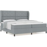 Box Spring Krevet s Madracem - Svjetlosiva 200x200 cm Tkanina | shoptok.hr