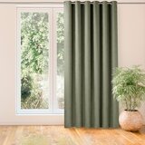  Curtain MILANA color olive style classic silver silver metal eyelets chenille 140x245 HOMEDE | shoptok.hr