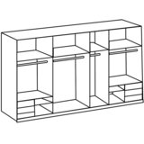 Modern Living Omara Z Drsnimi Vrati Level 36 D, Bela, Barva Hrasta | Shoptok.si