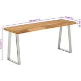 Klupa sa živim rubom 105 cm od masivnog bagremovog drva | shoptok.hr
