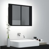 vidaXL LED kupaonski ormarić s ogledalom crni 60 x 12 x 45 cm Cijene