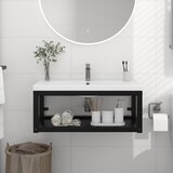 vidaXL Zidni okvir za kupaonski umivaonik crni 79x38x31 cm željezni cijene