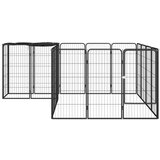 vidaXL Ograda za pse s 18 panela crna 50 x 100 cm čelik obložen prahom | shoptok.hr