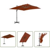  The Living Store Vrtni senčnik z aluminijastim drogom terakota 300x300 cm - Previsni Senčnik, (21742862) Cene