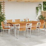  Vrtni set za objed 9 pcs Masivni teak drvo i nehrđajući čelik | Shoptok.si