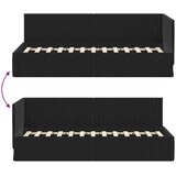  Kutni okvir kreveta s uzglavljem Crna 80 cm x 200 cm Baršun | shoptok.hr
