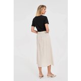 Marisse Beige Linen Midi Skirt | ePonuda.com