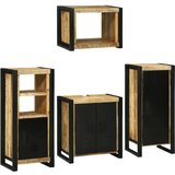vidaXL Set namještaja za kupaonicu Zidne 4 pcs Smeđa Čvrsto drvo manga | shoptok.hr