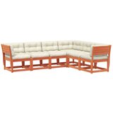  6-dijelni set vrtnih sofa s jastucima voštano smeđi od borovine | shoptok.hr