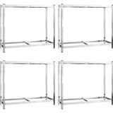 vidaXL Stalci za gume s 2 razine 4 kom srebrni 110x40x110 cm čelični | shoptok.hr