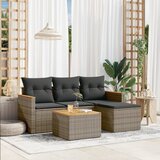 Maison Chic Seti vrtnega pohištva - Vrtna garnitura - Vrtni pohištvo set 5-delna z blazinami siv poli ratan, (21814111) | Shoptok.si
