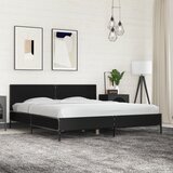  The Living Store Posteljni okvir črn 200x200 cm inženirski les in kovina - Posteljni Okvir, (21523816) | Shoptok.si