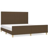  The Living Store Posteljni okvir z vzglavjem temno rjav 180x200 cm blago - Posteljni Okvir Z Vzglavjem, (21450134) | Shoptok.si