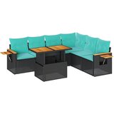  7-dijelni set vrtnih sofa od poliratana s jastucima crni bagrem | shoptok.hr