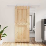  Klizna vrata Prirodna i bijela 85 x 210 cm Čvrsta borovina | shoptok.hr