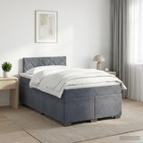  Boxspring krevet s madracem Tamnosiva 120 x 190 cm Baršun | shoptok.hr