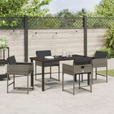 vidaXL set od 5 dijelova za objedovanje u vrtu s jastučićima siva poli ratan | shoptok.hr