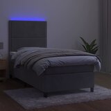  box spring s madracem LED svjetlosivi 100x200 cm baršun | shoptok.hr