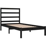  Posteljni okvir črn iz trdne borovine 100x200 cm, (20646419) | Shoptok.si