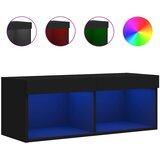 TV ormarići s LED svjetlima 2 kom crni 80x30x30 cm | shoptok.hr