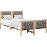  Krevetna konstrukcija s uzglavljem Sivo-smeđa 135 x 190 cm | Eponuda.com