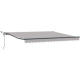 vidaXL samodejna retraktivna tenda z LED svetlobami Svetlo siva 400x300 cm, zamenjava tkanine za 4x3 m okvir Svetlo siva | Shoptok.si