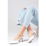 Mio Gusto Violetta White Color Short Heels Women's Shoes