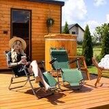  Springos® Vrtna Ležaljka Nulte Gravitacije s Naslonom za Glavu - Zelena | shoptok.hr