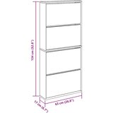 Ormarić za cipele s ogledalom 4 razine boja hrasta 63x17x134 cm | shoptok.hr