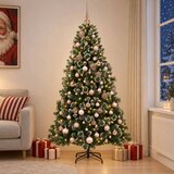  Umjetno božićno drvce s kuglicama 240 cm 300 LED lampica - 240 cm s LED-ima i ružičastim lopticama | shoptok.hr