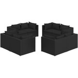 The Living Store Vrtna sedežna garnitura 8-delna z blazinami poli ratan črna - Vrtna Sedežna Garnitura, (21422188) | Shoptok.si