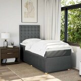  Krevet s oprugama i madracem tamnosivi 100 x 200 cm od tkanine | shoptok.hr