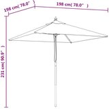  Vrtni suncobran s drvenim stupom boja pijeska 198x198x231 cm | shoptok.hr